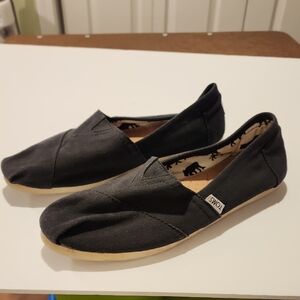 TOMS Charcoal Canvas Slip-Ons